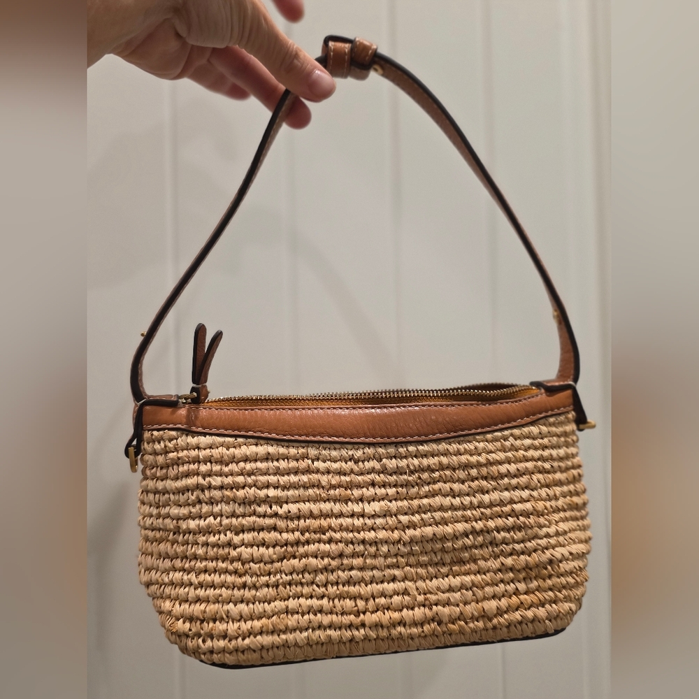 Vera Bradley Tan Woven Shoulder Bag Excellent Condition - Picture 3 of 11